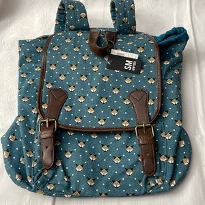 SM New York fox print backpack NWT